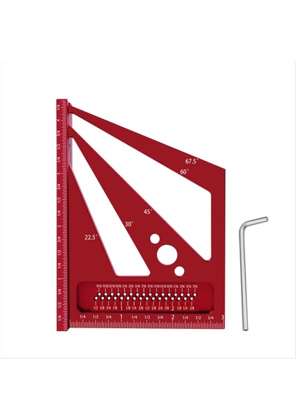 Ahşap Işleme Ölçüm Cetveli 22 5/30/45/60/67 5 Degree Square Cetvel Restantı Mühendis Carpenter Çizim-Kırmızı Inç Için (Yurt Dışından) fiyatları