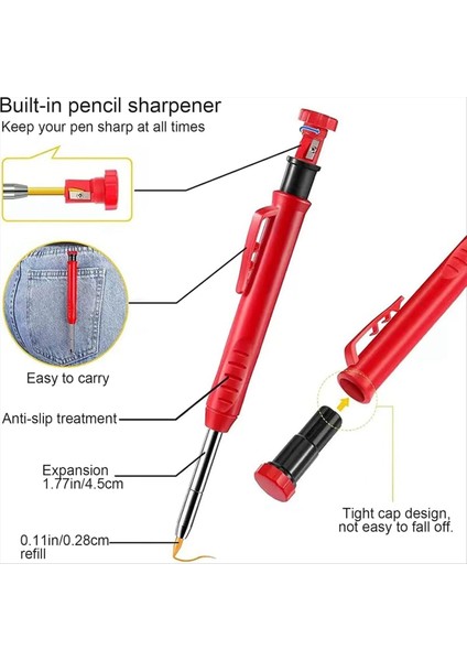 Mekanik Marangoz Kalem Seti Grafiti Işaretleme Araçları Marangozlar Inşaat Işçileri Için Uygun (Yurt Dışından) fiyatları