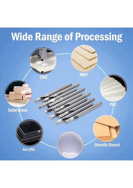 20 Paket Cnc Yönlendirici Bitleri 1/8 Inç Şeyh Spiral Upcut Yönlendirici Bit Tek Flüt Uç Freze Seti Freze Kesici Tungsten Çelik (Yurt Dışından) fiyatları