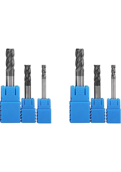 6pcs 4 6 8 mm Karbür Uç Değirmen 4 Flüt Uç Değirmen Seti Freze Kesici Alet Kiti (Yurt Dışından)