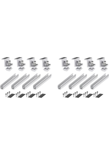 8x Güneş Panel Braketi Fotovoltaik Panel Raylı Güneş Paneli Montaj Modülü Mid ile Yamuk Çatı 35MM (Yurt Dışından)
