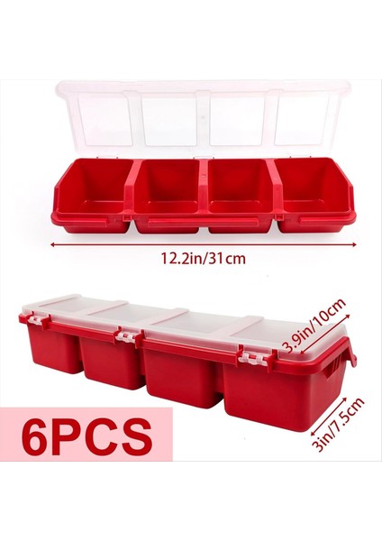 6 Adet Vida Organizatörleri Kapaklı Depolama Kutuları Garaj Tırnakları Için Plastik Istiflenebilir Donanım Organizatör Kutusu Organizasyon (Yurt Dışından) fiyatları