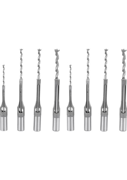 8pcs Ahşap Işleme Kare Delik Matkap Bitleri Ahşap Mortising Kesme Set Set Kesme Bit Kitleri Ağaç Işleme Deliği Testere Setleri (Yurt Dışından)