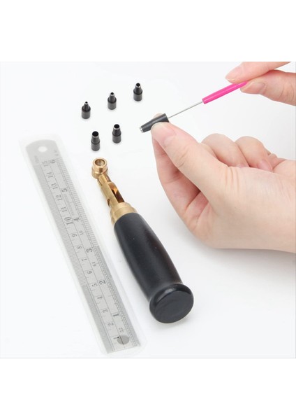 Ayarlanabilir Vida Yumruk 6 Uç Boyutu Kemer Deliği Yumruk Ahşap Kol Deri Deliği Yumruk Dikişli Deri Siyah (Yurt Dışından) fiyatları