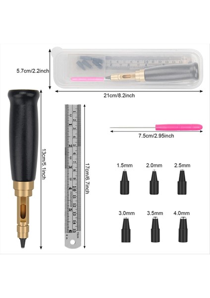 Ayarlanabilir Vida Yumruk 6 Uç Boyutu Kemer Deliği Yumruk Ahşap Kol Deri Deliği Yumruk Dikişli Deri Siyah (Yurt Dışından) fırsatları