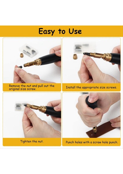 Ayarlanabilir Vida Yumruk 6 Uç Boyutu Kemer Deliği Yumruk Ahşap Kol Deri Deliği Yumruk Dikişli Deri Siyah (Yurt Dışından) indirimleri