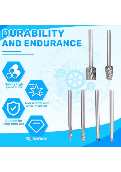 6pcs Hss Döner Çoklu Alet Çapak Yönlendirici Yönlendirici Bit Fabrikası Kesici Eki Dremel Için (Yurt Dışından) indirimleri
