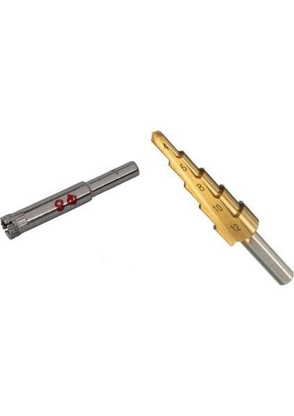 2x 8mm Dıa Dıamed Trotıp Bıt Trıle Cam Doğru Teslemeleri &amp 1x Hss Matkap Adım Matkap Konik Titanyum 4-12MM (Yurt Dışından)