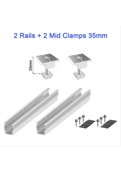 Güneş Paneli Montaj Braket Raylar Kelepçe Sabitleme Modülü Montaj Pv Güneş Güç Seyizleri Trapezoidal Çatı 35MM (Yurt Dışından) fiyatları