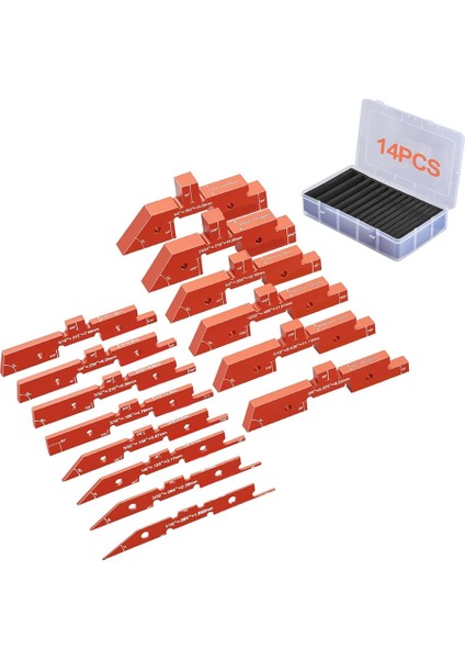 Yönlendirici Tablosu Kurulum Çubukları 14 Pc Hassas Alüminyum Kurulum Blokları Yükseklik Gösterge Seti Lazerle Oyulmuş Boyut Işaretleri (Yurt Dışından)