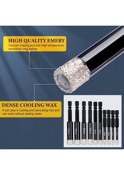 11PCS Seramik Mermer Kiremit Taş Cam Porselen Için Set Sırt Matkap Bitleri Çekirdek Hızlı Kuru Sondaj Için Sabit Malzemeler (Yurt Dışından) modelleri