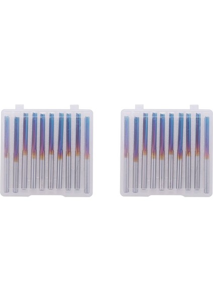 20PCS 3 175 Shank Mavi Kaplamalı Düz Uç Değirmen 2 Flüt Karbür Freze Kesici Ahşap Için Plastik Cnc Gravür Bit (Yurt Dışından)