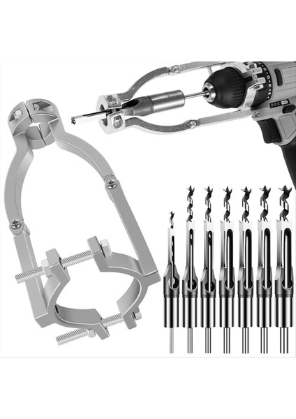 7 Kare Delik Matkap Bitli Kare Delik Matkap Bit Adaptörü El Matkapı Zıvanı ve Tenon Araçları Için Mortising Bağlantısı (Yurt Dışından)