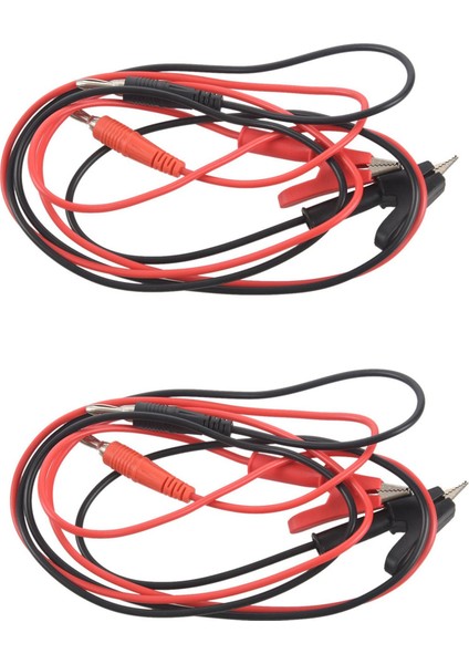 1m Uzunluğunda Timsah Klipsinden Muz Fiş Test Kablosu 2 Çift Multimetre Için (Yurt Dışından)