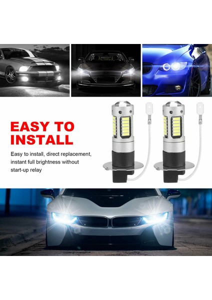 6pcs H3 Süper Parlak LED Sis Sürüş Drl Ampuller Kiti 6000K Beyaz (Yurt Dışından) indirimleri