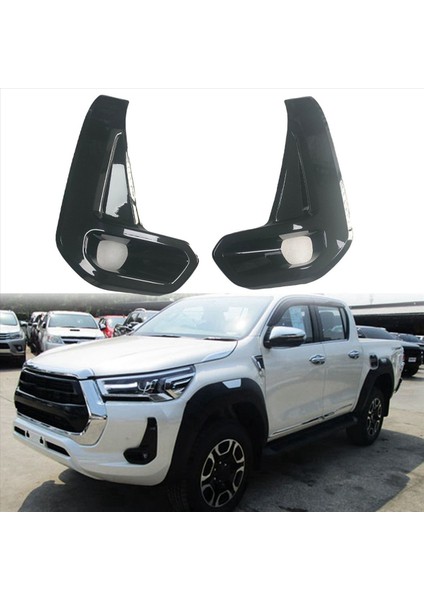 2paır Pıckup Araç Ön Tampon Sis Light Lamba Hoods Konut Kapağı Toyota Hilux Revo 2020 2021 (Yurt Dışından) modelleri