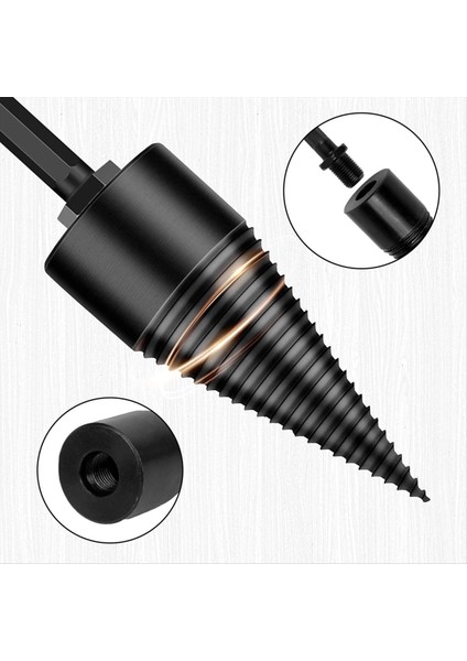Yakacak Odun Kütüğü Ayırıcı 42MM+32MM Ahşap Bölme Kütükleri Bitler Yakacak Odun Çıkarılabilir Matkap Biti Siyah Çelik Hex Sapı Vidalı (Yurt Dışından) fırsatları