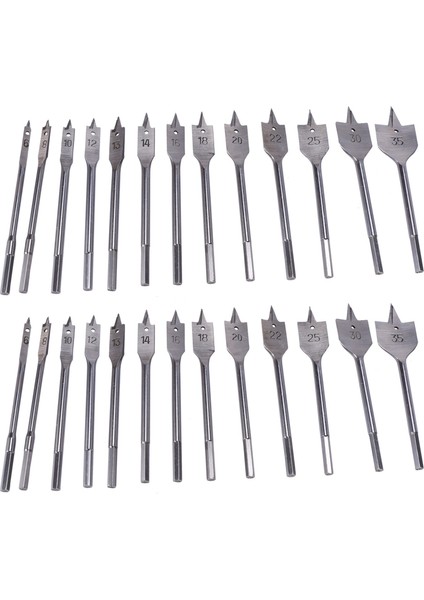 26PCS Düz Küre Matkap Bitleri Set Metal Bit Kit Hex Shank Ahşap Araç Aksesuarları (Yurt Dışından)