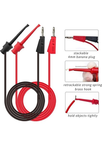 P1308B 18PCS Test Kue Kiti 4mm Muz Tapası Kanca Kablosu Değiştirilebilir Multimetre Prob Timsah Klipsi (Yurt Dışından) fırsatları