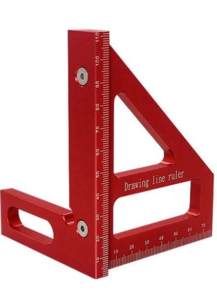 Çok Açılı Metrik Ahşap Işleme Cetveli Çizgi Çizim Cetvel Açısı Cetvel Ağaç Işleme Aracı Çizim Aracı Kırmızı (Yurt Dışından)