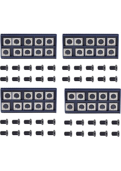 40PCS 14MM Kare Düz Karbür Kesici 40PCS ile Ahşap Çalışan Spiral Planer Kesici Başlığı Için Vidalar (Yurt Dışından)