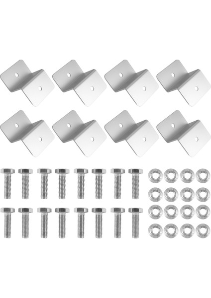 8pcs Güneş Paneli Montaj Braketi Z Stil Alüminyum Alaşım Çatı Desteği Karavan Güneş Sistemi Kurulum Aksesuarları (Yurt Dışından)