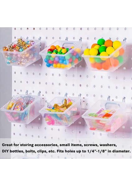 24 Adet Pegboard Plastik Kutular Kit - Kancalı Pegboard Kutuları - Pegboard Aksesuarları Çalışma Tezgah Kutuları Peg Tahtaya Uyuyor (Yurt Dışından) indirimleri