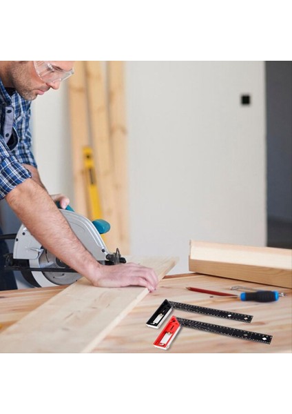 2 Adet Çok Açılı Ölçüm Cetvel-Evrensel Kombinasyon Açısı 45/90 Derece Çok Işlevli Gösterge Dik Açı Cetvel (Yurt Dışından) indirimleri