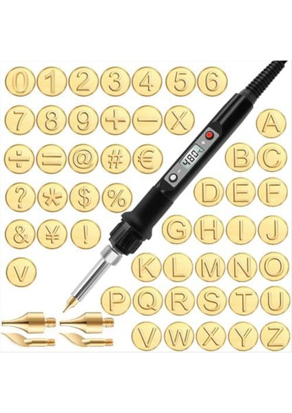 Dıy Ahşap/deri Seti + 26 Harf Bakır Kalıp Ahşap Yakma Alfabesi Damgası Seti Ahşap Ipuçları Bizi Fiş Seti (Yurt Dışından)