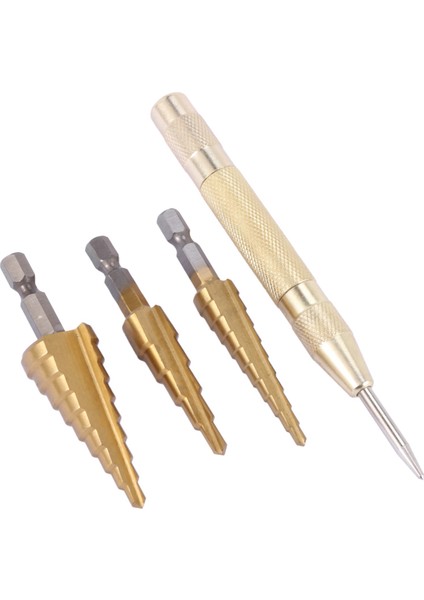 6 Pcs Hss Titanyum Adım Matkap Bit Seti ve 2 Pcs Otomatik Merkez Punch (Yurt Dışından) fiyatları
