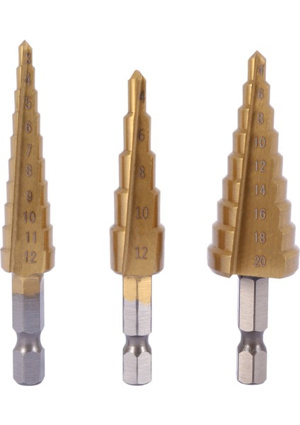 6 Pcs Hss Titanyum Adım Matkap Bit Seti ve 2 Pcs Otomatik Merkez Punch (Yurt Dışından) modelleri