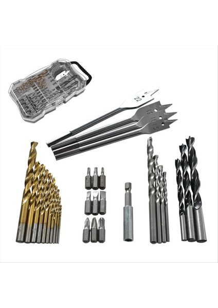 31PC Matkap Bit Meclis Carpenter&#39 In Ev Delme Aracı Twist Matkap Düz Matkap Yapım Matkap Tornavida (Yurt Dışından) fırsatları