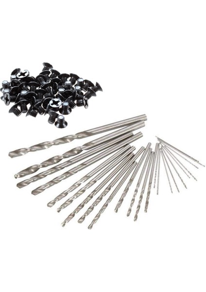 25PC 0 5-3 0mm Minyatür Düz Şeyli Küçük Twist Matkap Seti Bodhi Deliği Küçük Matkap Kiti ve 50 Pcs M3X4MM Vidalar Dizüstü Bilgisayar Sabit Sürücü Için Siyah (Yurt Dışından)