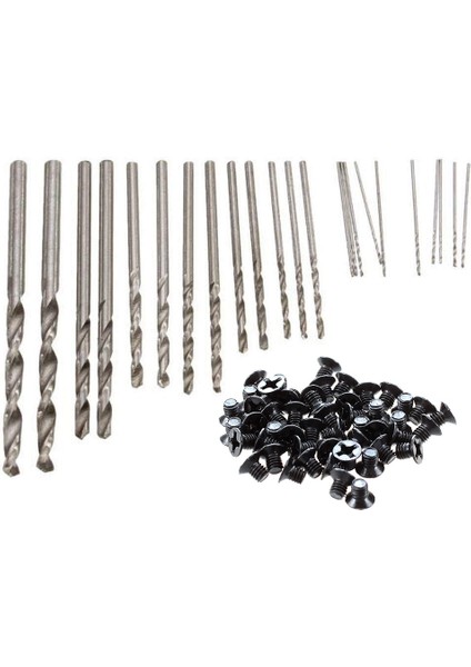 25PC 0 5-3 0mm Minyatür Düz Şeyli Küçük Twist Matkap Seti Bodhi Deliği Küçük Matkap Kiti ve 50 Pcs M3X4MM Vidalar Dizüstü Bilgisayar Sabit Sürücü Için Siyah (Yurt Dışından) fırsatları