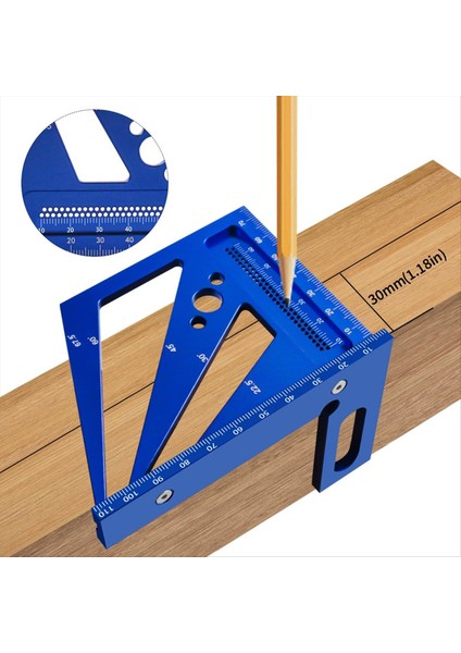 Ahşap Işleme Ölçüm Cetveli 22 5/30/45/60/67 5 Degree Square Cetvel Preackor Mühendis Carpenter Çizim Mavisi Metric Için (Yurt Dışından) fırsatları
