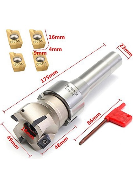 R8 FMB22 Arbor 400R 50MM Yüz Uç Mill Kabuk Kesici +4x APMT1604 Karbür Ekler (Yurt Dışından) modelleri
