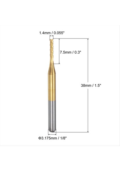 10 Adet Titanyum Ceket Karbür Uç Fabrikası Gravür Freze Kesici Cnc Yönlendirici Bitleri Pcb Makinesi Için 1/8 Inç Sap 1 4mm (Yurt Dışından) modelleri