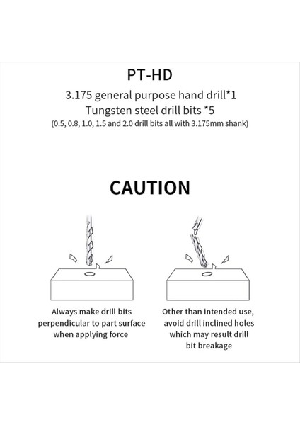 3 175MM Genel Amaçlı Hobi Mini Kullanışlı Matkap El Matkap Seti 5 Pcs Tungsten Çelik Matkap Bitleri 0 5/0 8/1 0/1 5/2 0 mm (Yurt Dışından) fiyatları