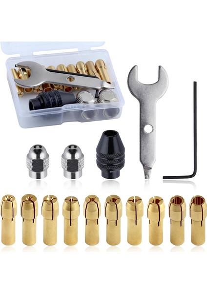 15PCS Matkap Chuck Collet Set Döner Kolet Fındık Seti 0 5-3 2mm Şey Yedek 4486 Döner Alet Değiştir Chuck Aksesuar (Yurt Dışından)