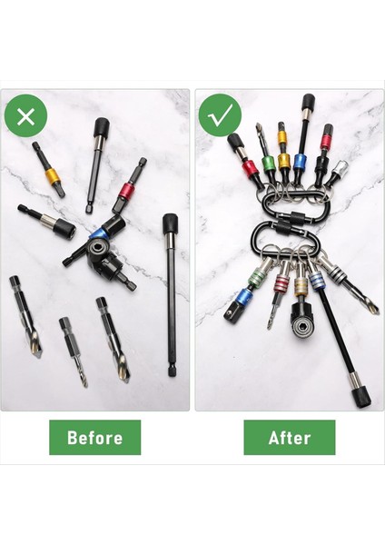 18PCS Bit Tutucu Anahtarlık Gadget&#39 Ları Dik Açılı Matkap Adaptörü 1/4inch 3/8inch 1/2inch Matkap Soket Adaptörü 11P Bit Tutucu (Yurt Dışından) indirimleri