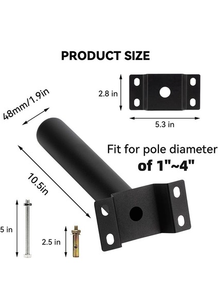 2pcs Montaj Braketleri Dış Işık Armatürleri Için Uzatma Kolu Güneş Sokak Işıkları Için 9 5in Işık Fikstür Braket Kutbu (Yurt Dışından) indirimleri