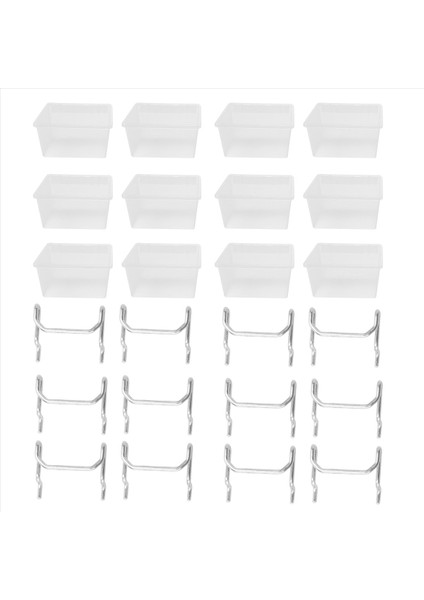 12 Adet Pegboard Plastik Kutular Kit - Kancalı Pegboard Kutuları - Pegboard Aksesuarları Çalışma Tezgahı Kutuları Peg Tahtaya Uyuyor (Yurt Dışından) modelleri