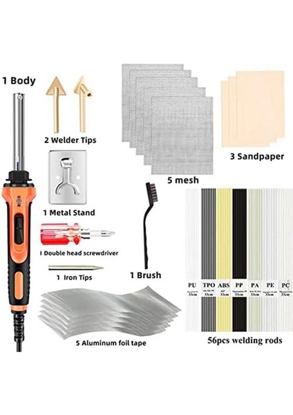 Plastik Kaynakçı - 100W Plastik Kaynak Kiti Kaynak Demir Gunwith 56 Çubuk Karbaşaşırlar Için Yüzey Onarım Aracı Abd Fişi (Yurt Dışından) modelleri