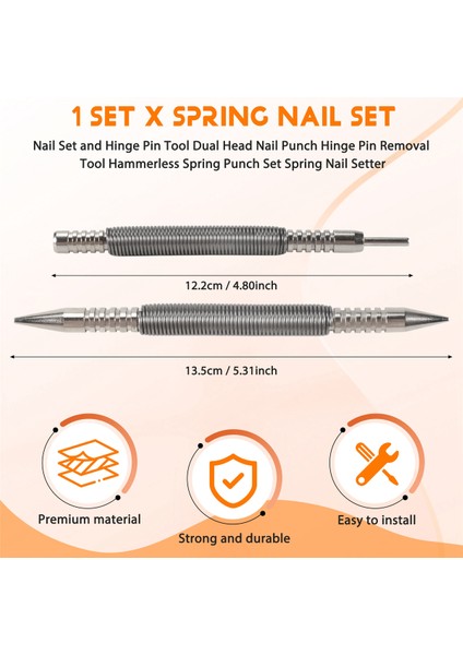 Tırnak Seti ve Menteşe Pimi Alet Çift Kafa Çivi Yumruk Menteşe Pim Çıkarma Aracı Çekiçsiz Yay Yumruk Seti Yay Tırnak Ayarlayıcısı (Yurt Dışından) fırsatları