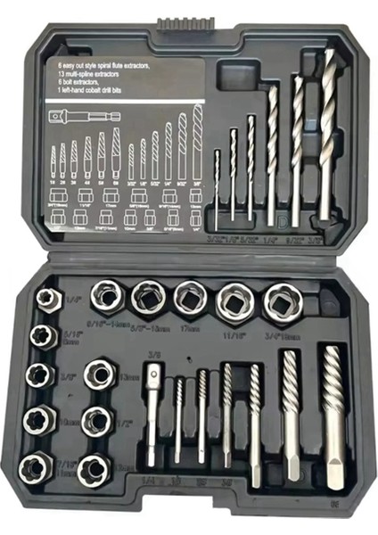 26PCS Vidalı Çıkarıcı Merkezi Matkap Biti Kılavuzu Set Kırık Hasarlı Kaldırma Dropship Seti (Yurt Dışından)