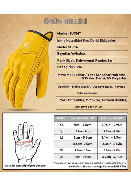 Retro Hakiki Deri Motosiklet Eldivenleri, Darbeye ve Düşmeye Dayanıklı Dokunmatik Ekranlı Motosiklet Sürüş Eldivenleri (Yurt Dışından) fiyatları