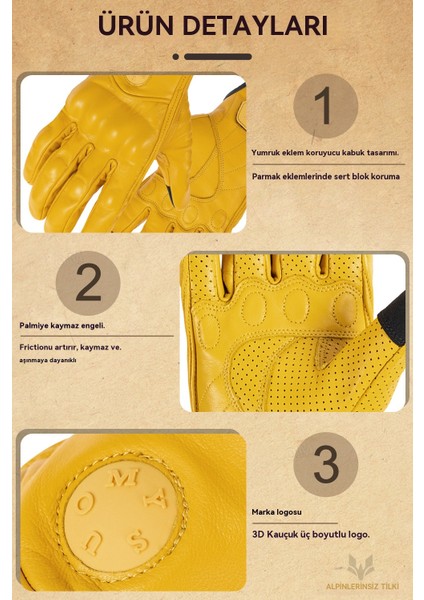 Retro Hakiki Deri Motosiklet Eldivenleri, Darbeye ve Düşmeye Dayanıklı Dokunmatik Ekranlı Motosiklet Sürüş Eldivenleri (Yurt Dışından) modelleri