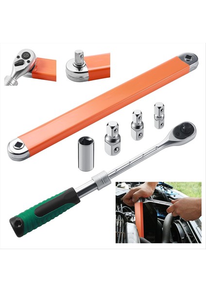 Ofset Uzatma Anahtarı ve Tork Anahtarı Kiti 1/2inch 1/4inch ve 3/8inç Kare Tork Anahtarları (Yurt Dışından)