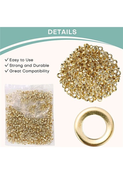 Grommet Tool Kit Grommet &amp Washer Grommet Kit 500PCS 2 Grommets Kit Deri Çantalar Banner Için Uygun (Altın 1/4inch) (Yurt Dışından) indirimleri