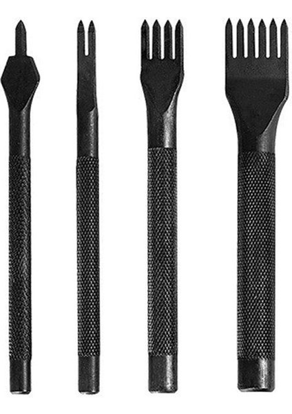 4pcs Siyah Siyah Sıradan Elmas Kesim Diy Deri Aracı Deri Eğik Düz Kesim Elektrapan Elle Kesim Deliği (5mm) (Yurt Dışından)